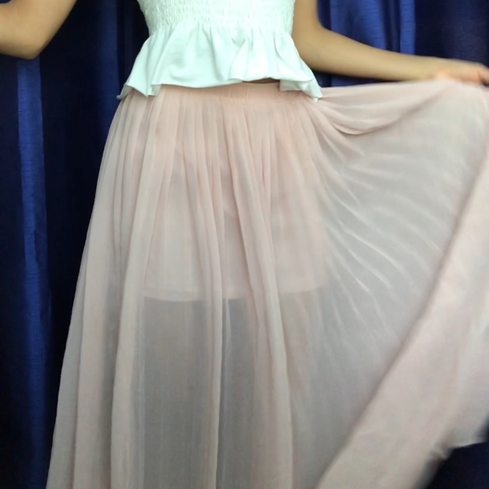 Light pink maxi skirt